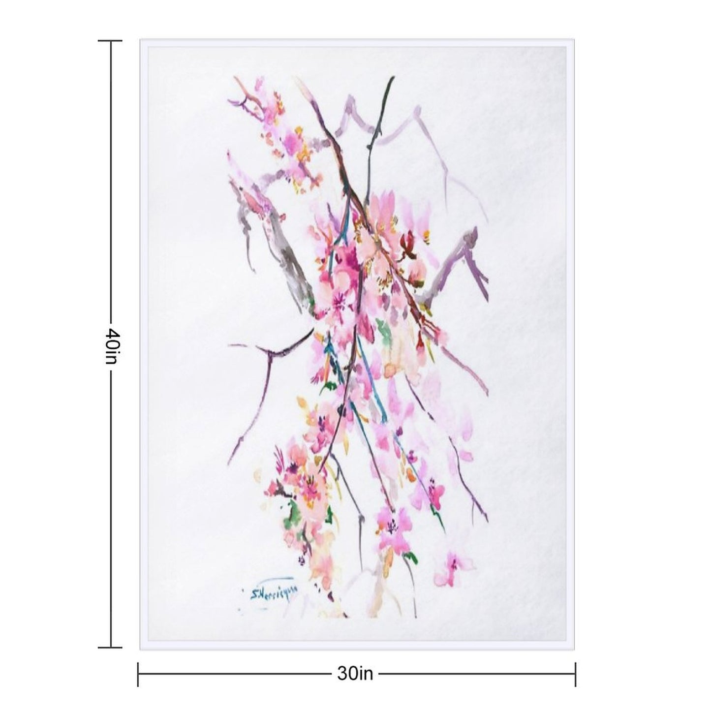 Cherry Blossom Throw Blanket