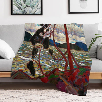 WEST WIND  Vintage 1919 Tom Thomson Algonquin Park Art Print Throw Blanket