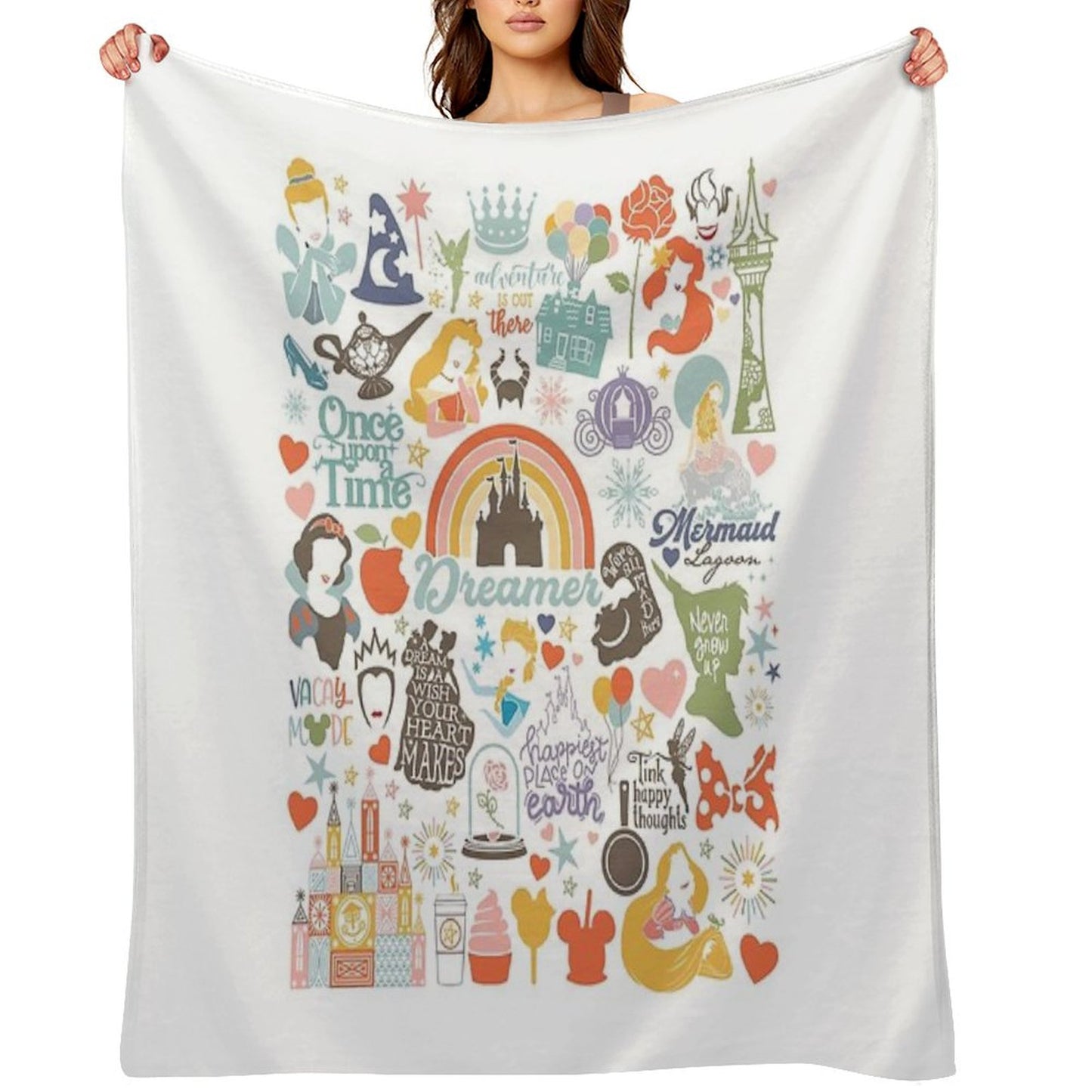 Vacay Inspired Vacation Graphic Tee Throw Blanket