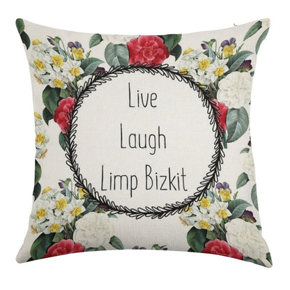 Live Laugh Limp Bizkit Linen Throw Pillow Cover