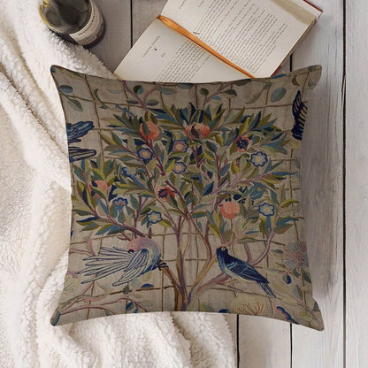 William Morris Kelmscott Trellis Embroidery Linen Throw Pillow Cover