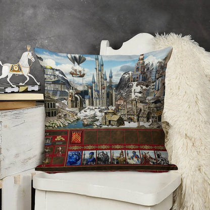 Heroes of Might & Magic 3 Tower Linen Throw Pillow Cover