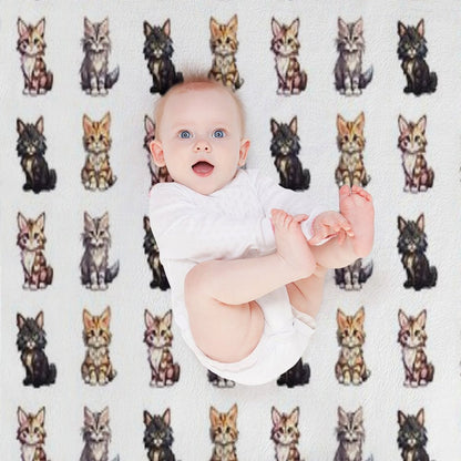 Cute Maine Coon Cats Throw Blanket