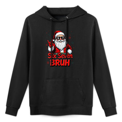 67 Meme 6 7 Funny Christmas Santa Rock On Six Seven Bruh Machine Washable Hoodie