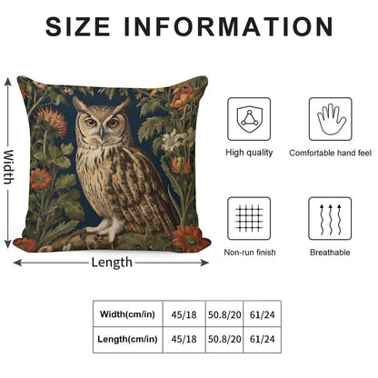 Vintage Forest Owl William Morris Style Soft Style Accent Throw Pillow