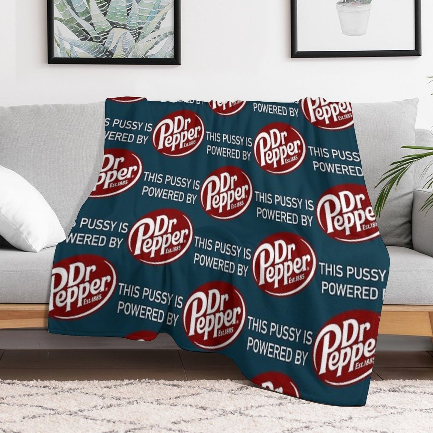 This Cat Is Powered By Dr Pepper Throw Blanket