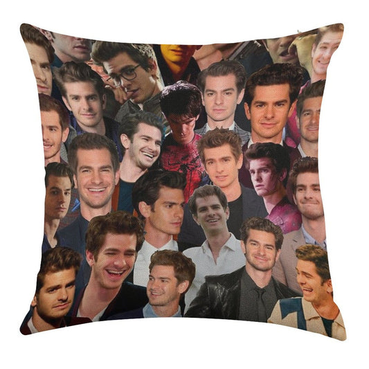 Andrew Garfield Photo Collage Linen Throw Pillow Cover