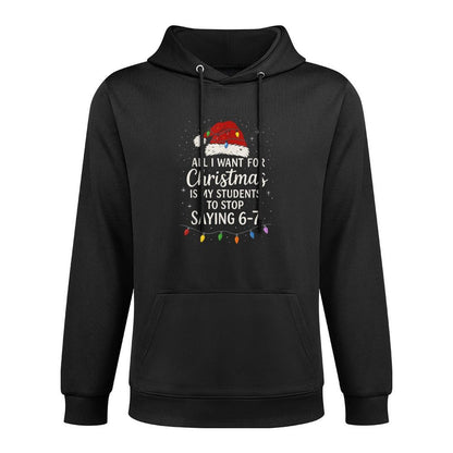 Students Saying 6-7 67 Six Seven Funny Teacher Christmas Kangaroo Pocket Hoodie