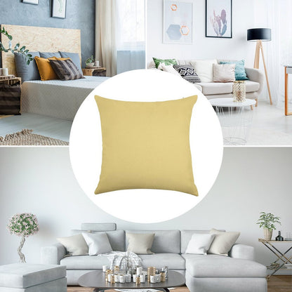 Pale Yellow Solid Colour Linen Throw Pillow Cover