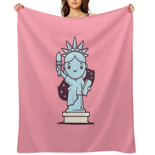 Cute Miss Liberty Throw Blanket