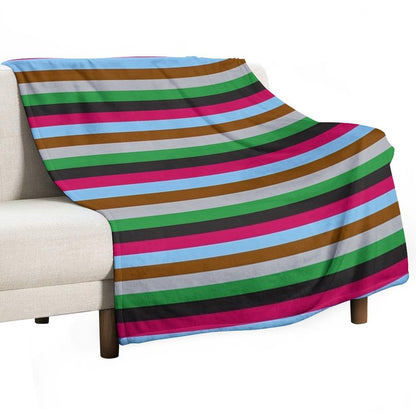 Harlequins Rugby Striped Throw Blanket