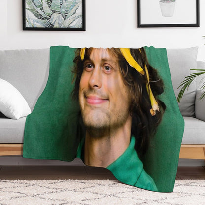 Matthew Gray Gubler with A Banana Throw Blanket