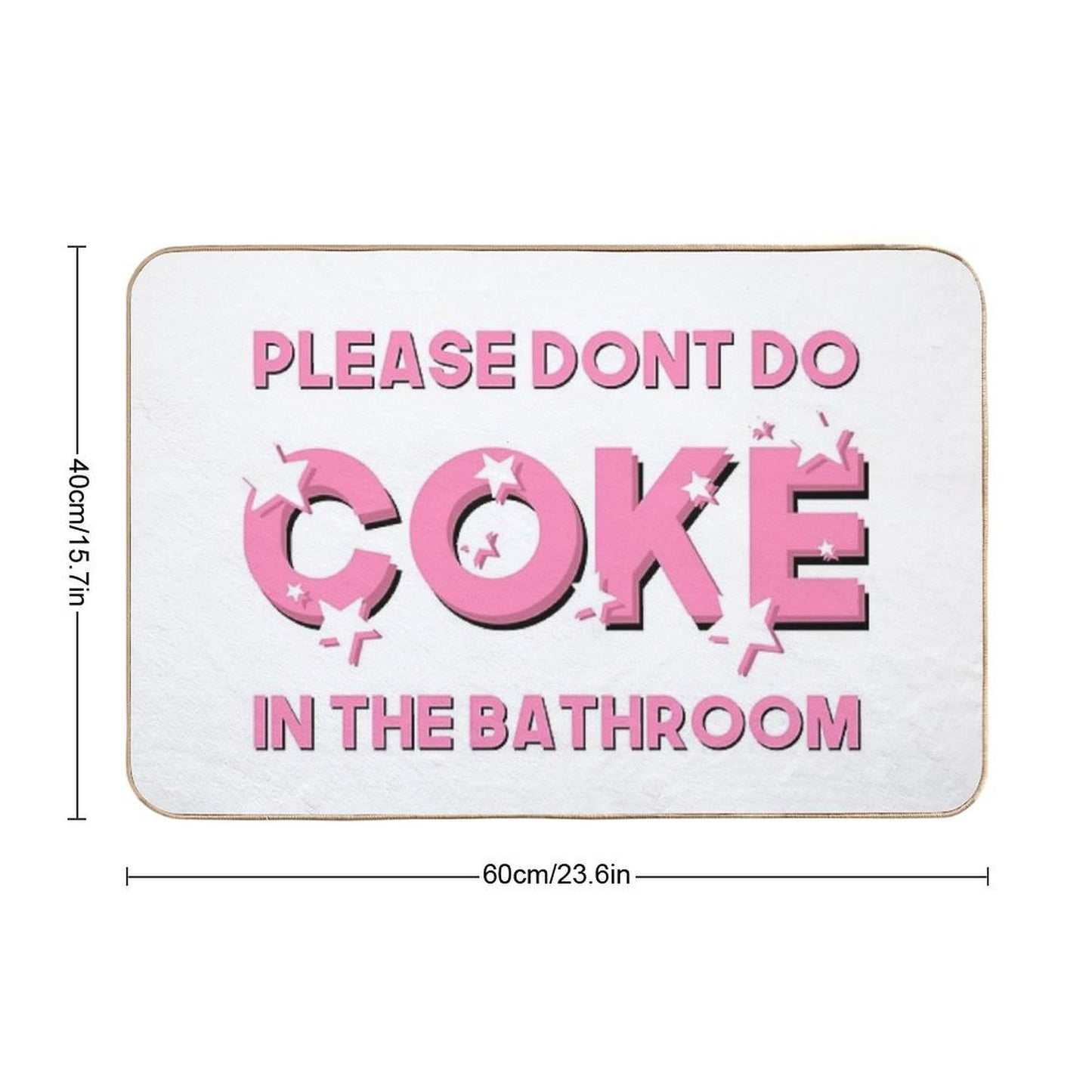 Please Don’t Do Coke In The Bathroom  Funny, Sarcastic Bathroom Decor  Sparkly Pink Bath Mat