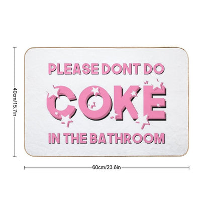 Please Don’t Do Coke In The Bathroom  Funny, Sarcastic Bathroom Decor  Sparkly Pink Bath Mat