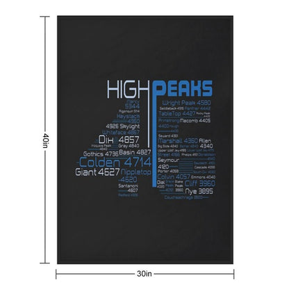 Adirondack High Peaks 46er Version 4 Throw Blanket