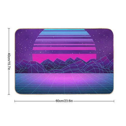 Synthwave Vaporwave Aesthetics Bath Mat