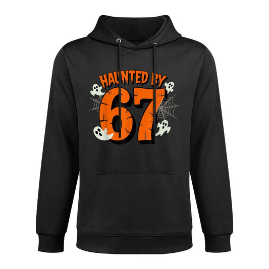 Haunted by 67 Halloween Funny 67 Meme Six Seven Ghost Layering Staple Hoodie
