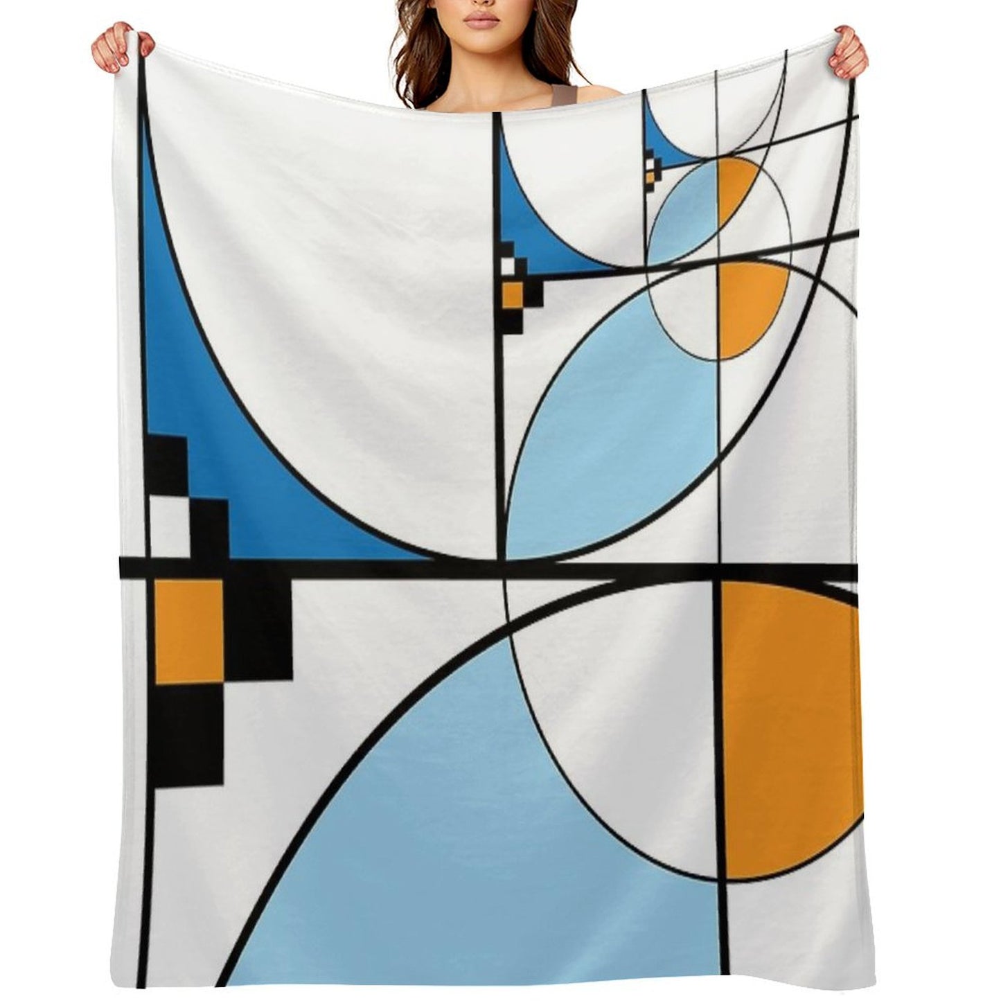 Mid Century Modern Lykes Blues Throw Blanket