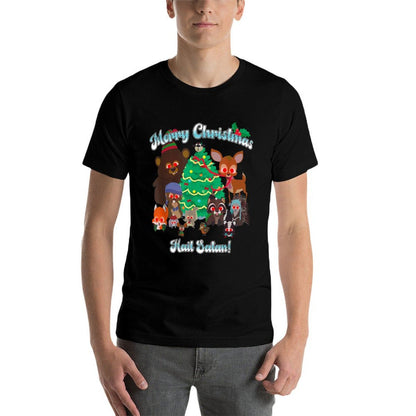 South Park Merry Christmas Hail Satan Critters Funny Cartoon  Wrinkle-resistant T-Shirt