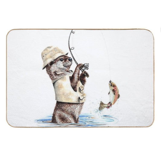 Nature's Fisherman - Otter Trout Fishing Bath Mat