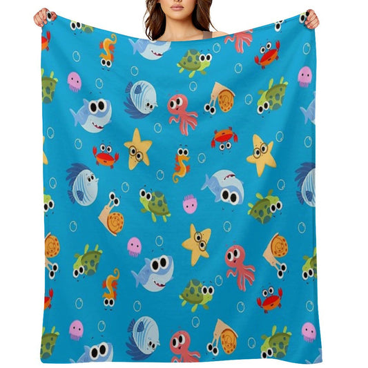 Finny The Shark Pattern 01 Throw Blanket