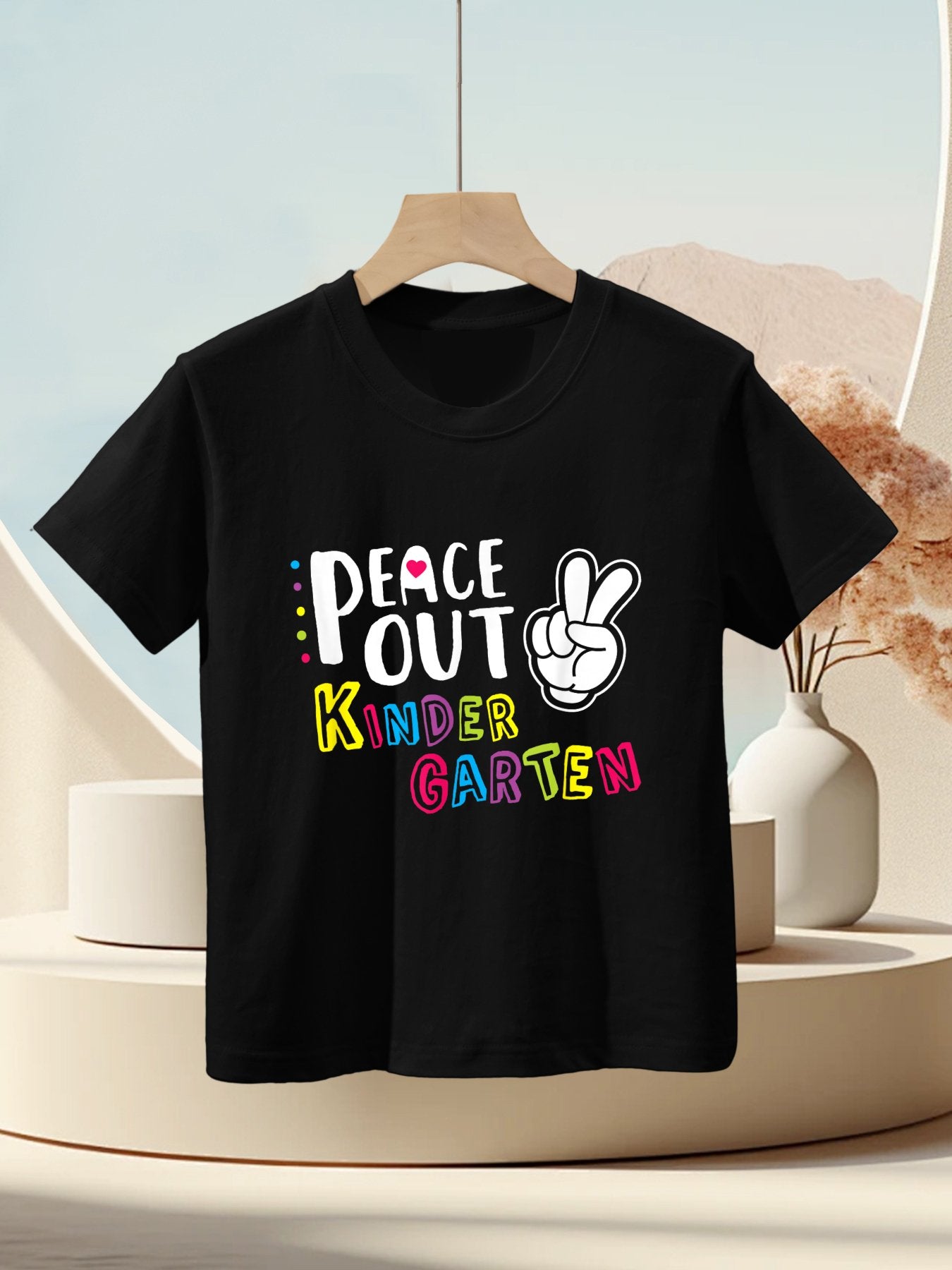 Peace Out Kindergarten T Funny Kinder Graduation Kids T-Shirt