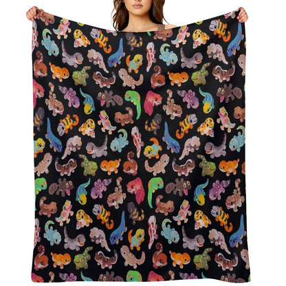 Gecko - Dark Throw Blanket