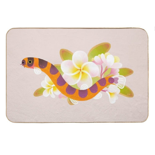 Kuhli Loach And Plumeria Bath Mat