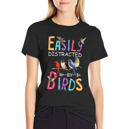 Easily Distracted By Birds Funny Bird T-Shirt