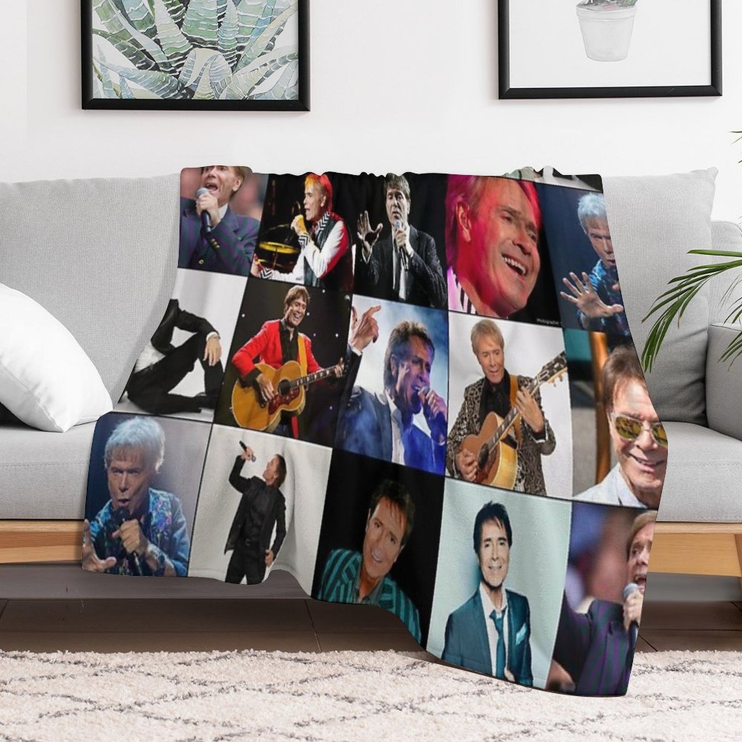 Cliff Richard Photo Collage Throw Blanket