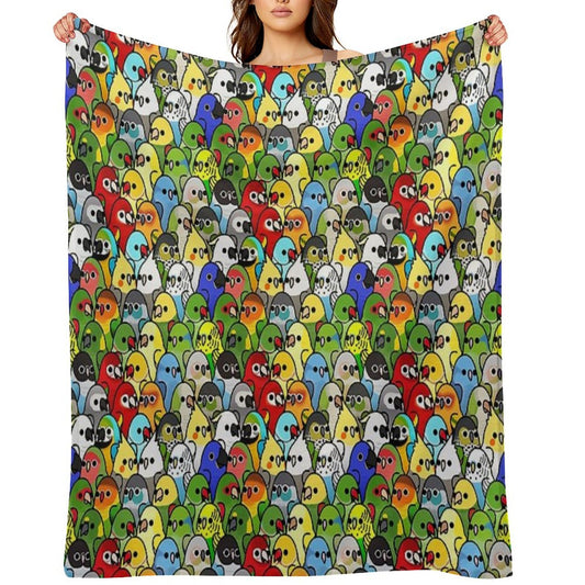 Too Many Birds! Bird Squad Classic Throw Blanket