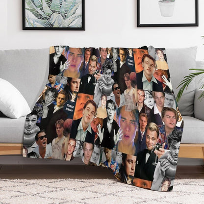 Leonardo Dicaprio Collage Throw Blanket