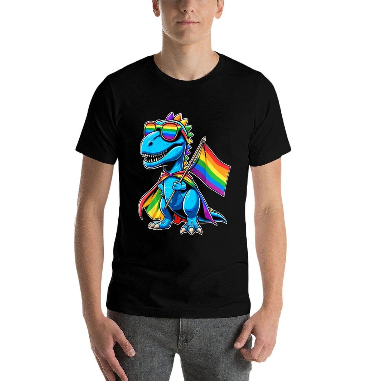 Dinosaur Gay Pride LGBT Rainbow  Trendy Pattern T-Shirt