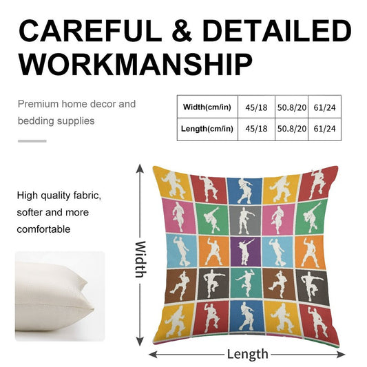Battle Royale Victory Dance Rainbow Lattice Funny Linen Throw Pillow Cover