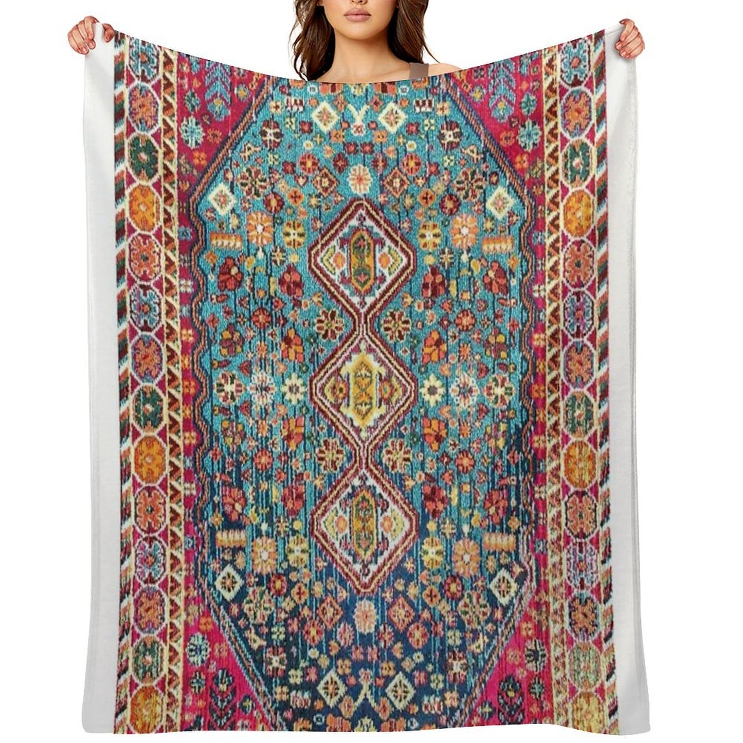 Heritage Moroccan Carpet Style Throw Blanket