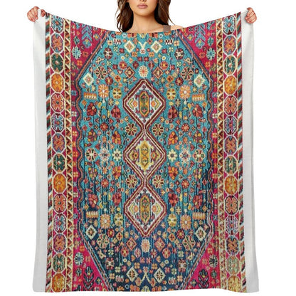 Heritage Moroccan Carpet Style Throw Blanket