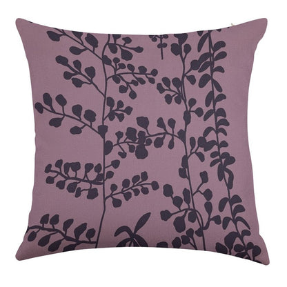 Bella’s Purple Bed Spread Print Linen Throw Pillow Cover