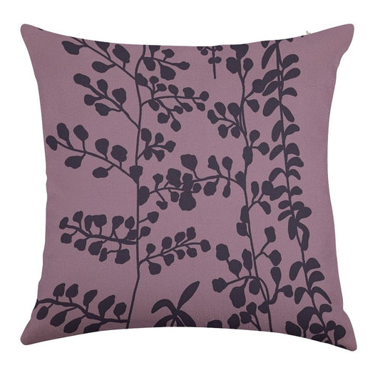 Bella’s Purple Bed Spread Print Linen Throw Pillow Cover