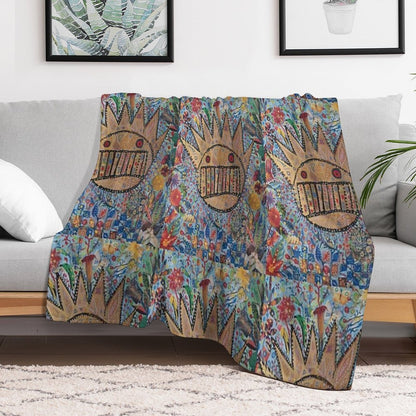 Ween Boognish And Flowers Throw Blanket