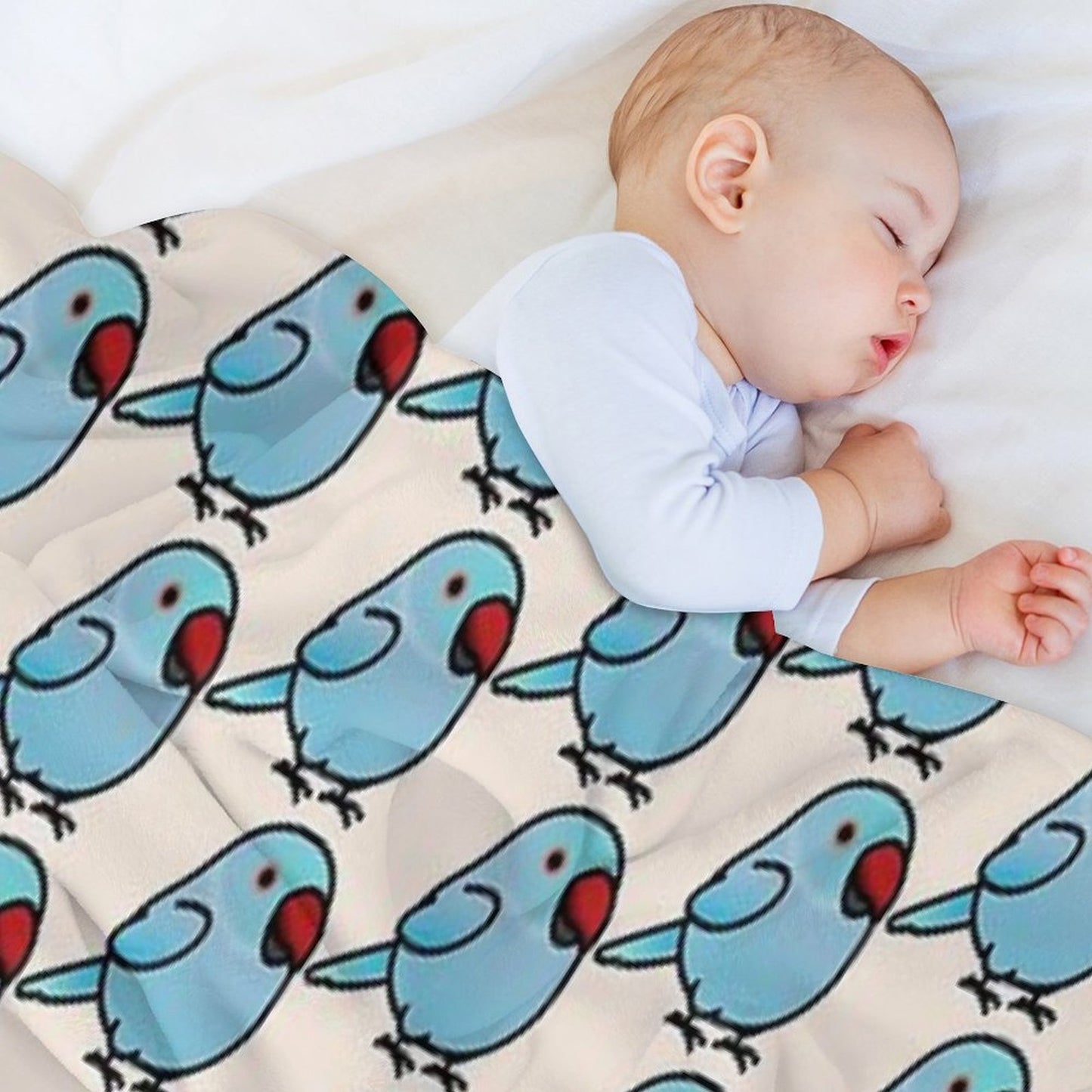 Chubby Blue Indian Ringneck Parakeet - Female Throw Blanket