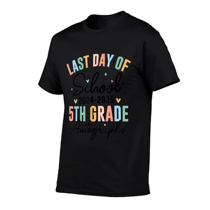 Last Day of School Autograph 5th Grade Graduation Boys Girls T-Shirt