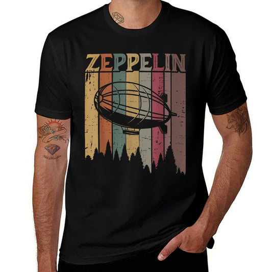 Retro Zeppelin 70s 80s Dirigible Airship Zepelin Zepplin  Graphic-printed T-Shirt