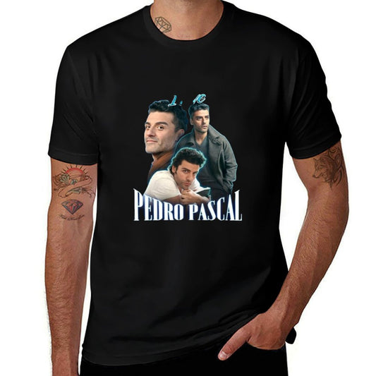 I Love Pedro Pascal Oscar Isaac Cursed Fan Collage  Slim-fit Cut T-Shirt