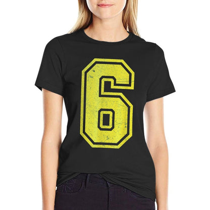 Number 6 Funny Meme 67 Graphic  Oversized Silhouette T-Shirt