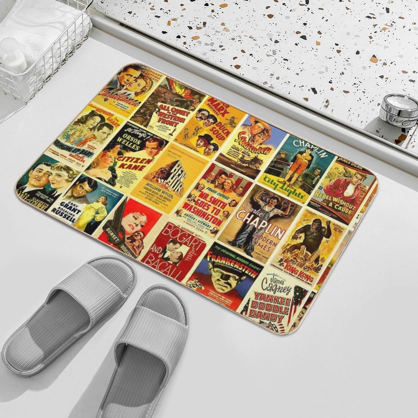Vintage Hollywood Classic Movie Posters Bath Mat