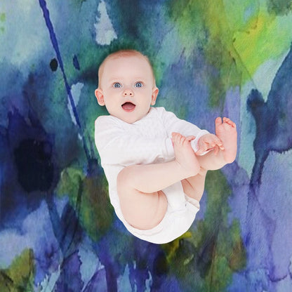 Watercolor in Purple And Green Throw Blanket