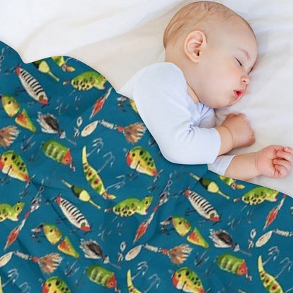 Vintage Fishing Lures Throw Blanket
