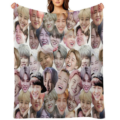 Smiling Jimin Throw Blanket