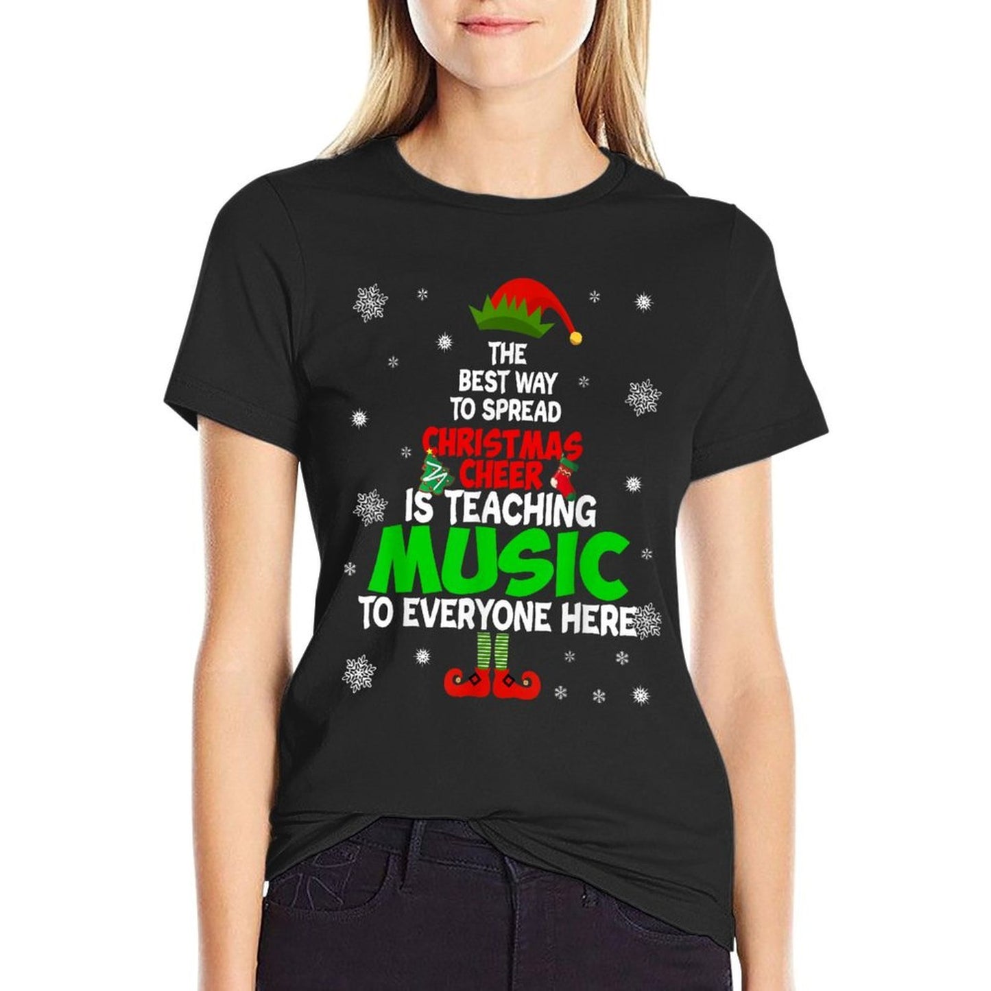 The Best Way To Spread Christmas Cheer Is Teaching Music  Cotton T-Shirt