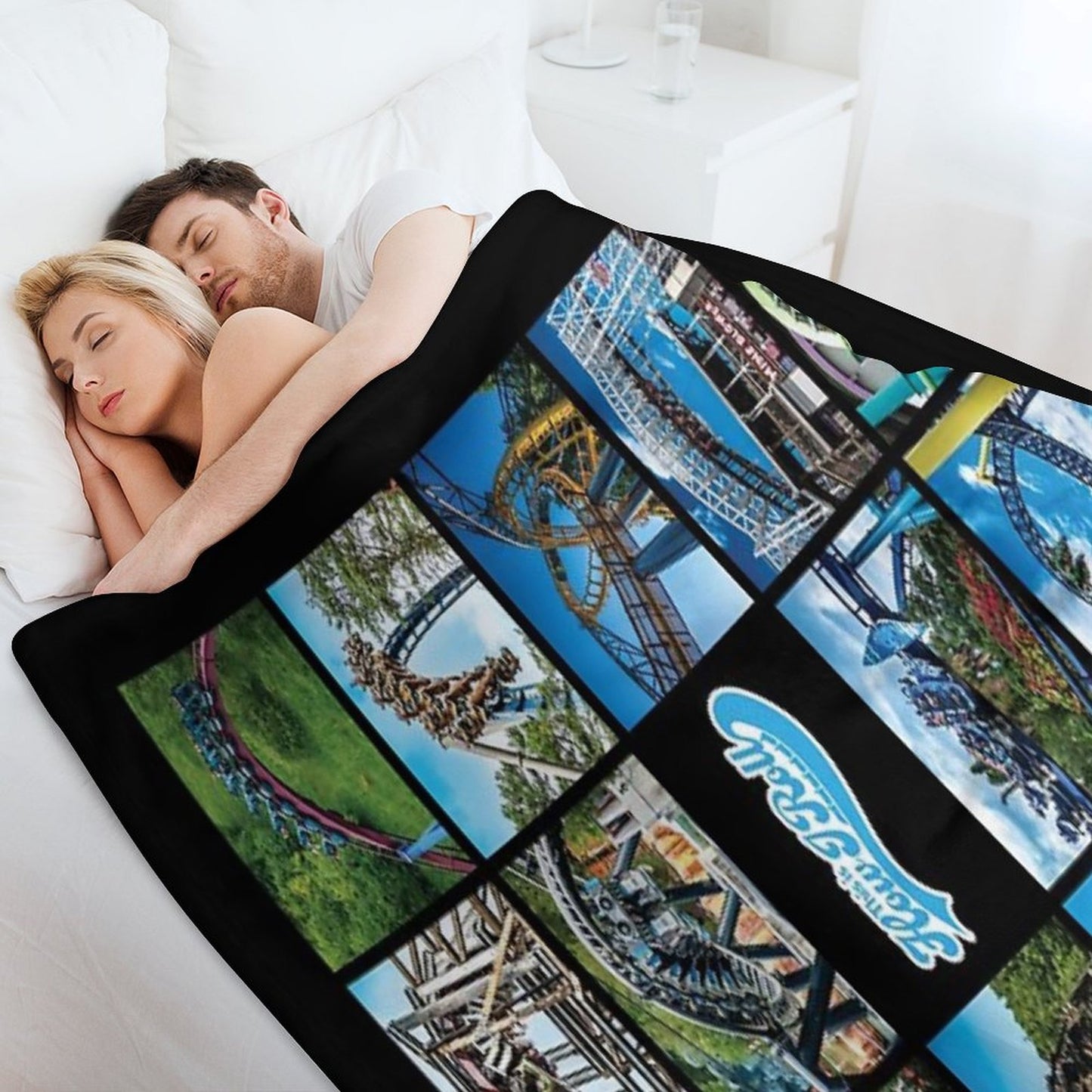 This Is How I Roll Roller Coaster Collage Throw Blanket